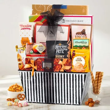 Deluxe Striped Gift Basket