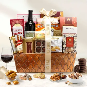 Deluxe Wine Thank You Basket