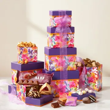 Floral Delight Purim Gift Tower