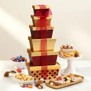 Golden Crimson Gift Tower