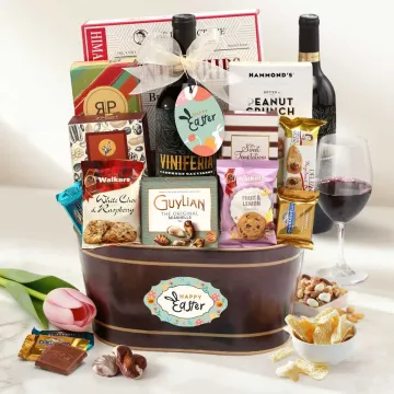 Gourmet Easter Wine Gift Basket