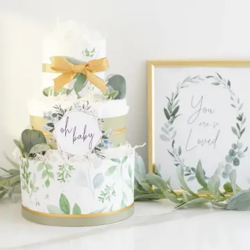 Greenery Baby Diaper Cake