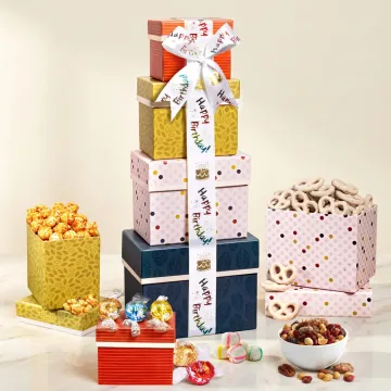 Happy Birthday Sweets Gift Tower