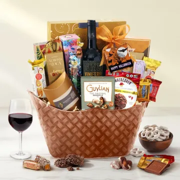 Happy Halloween Wishes Wine Gift Basket
