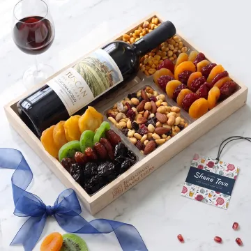 Happy Rosh Hashanah Wine Bakery Tray