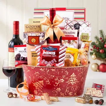 Holiday Cheers Wine Gift Basket