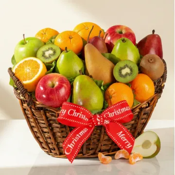 Merry Christmas Fresh Fruit Basket