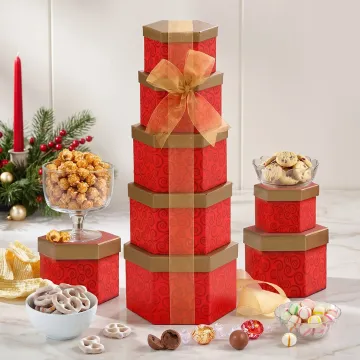Ravishing in Red Holiday Gift Tower