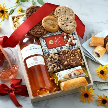 Rose Wine & Snacks Gift Tray