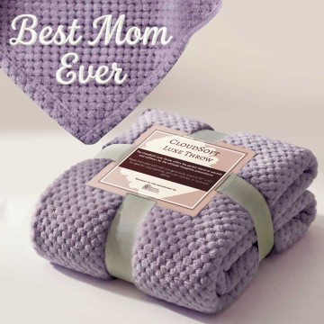Best Mom Ever Violet Throw Blanket
