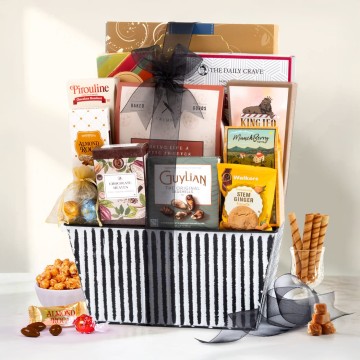 Deluxe Striped Gift Basket