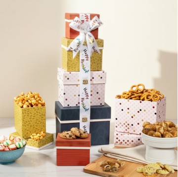 Happy Birthday Sweets Gift Tower