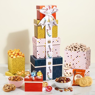 Happy Birthday Sweets Gift Tower