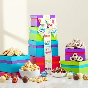 Happy Birthday Wishes Gift Tower