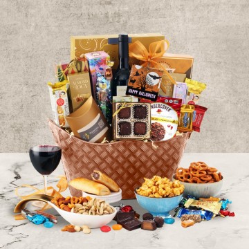 Happy Halloween Wishes Wine Gift Basket