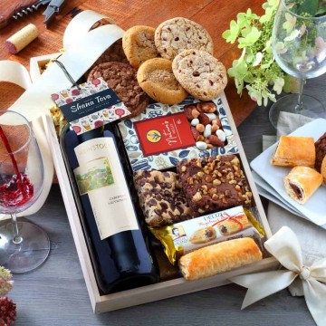 Happy Rosh Hashanah Wine Bakery Tray