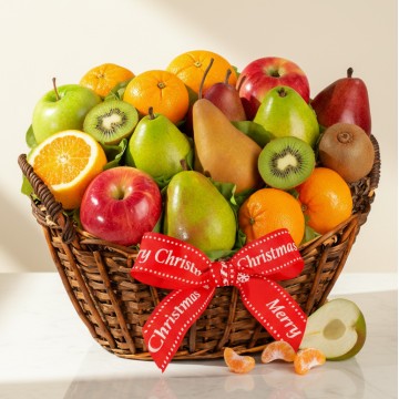 Merry Christmas Fresh Fruit Basket
