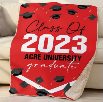 Personalized Graduation Throw Sherpa Blanket