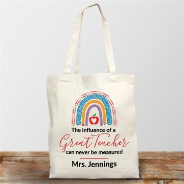 Personalized Teacher Canvas Tote Bag
