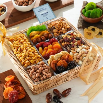 Happy Hanukkah Nuts & Dried Fruit Gift Tray