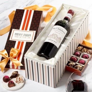 Purim Wine & Chocolate Gift Box