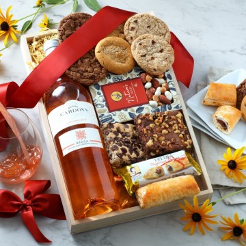 Rose Wine & Snacks Gift Tray
