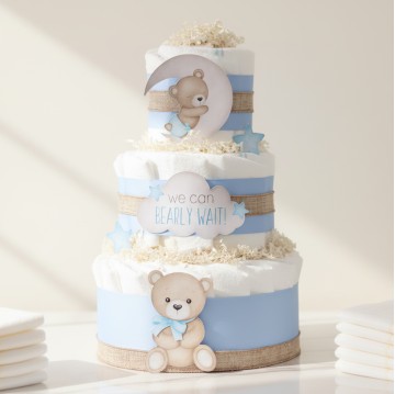 Teddy Bear Diaper Cake Blue Collection