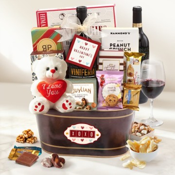 Valentine's Day Wine Gift Basket