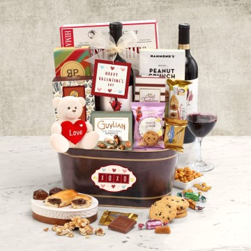 Valentine's Day Wine Gift Basket