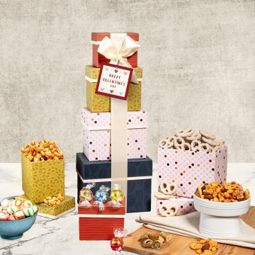 Valentines Day Sweets Gift Tower