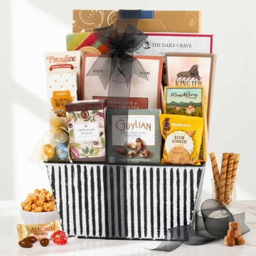 Deluxe Striped Gift Basket