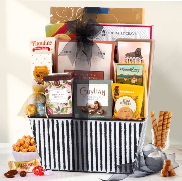 Deluxe Striped Gift Basket