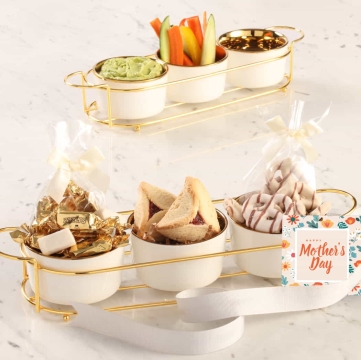 Elegance Triple Dipping Bowl Mothers Day Gift Set