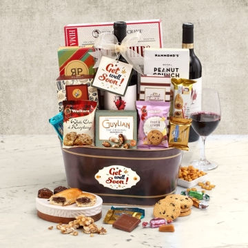 Gourmet Get Well Wine Gift Basket