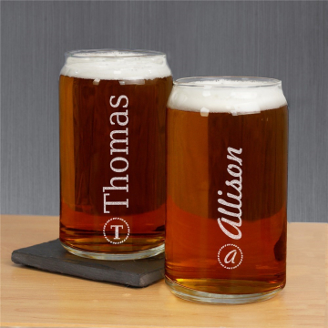 Personalized Beer Can Glasses