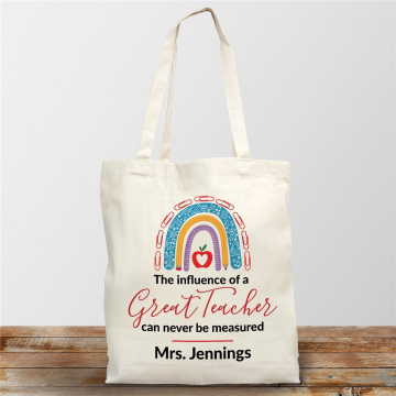 Personalized Teacher Canvas Tote Bag