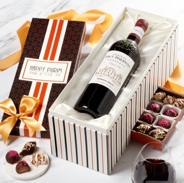 Purim Wine & Chocolate Gift Box