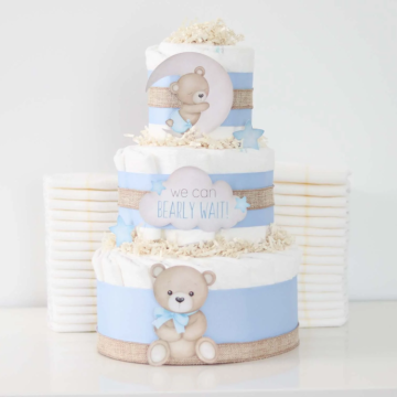 Teddy Bear Diaper Cake Blue Collection
