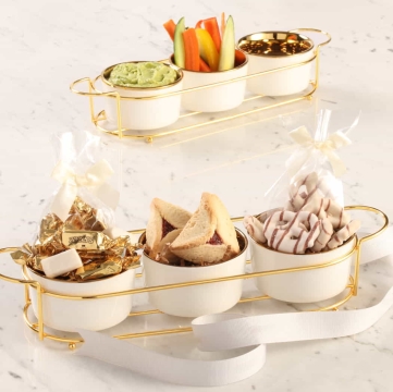 Elegance Triple Dipping Bowl Gift Set