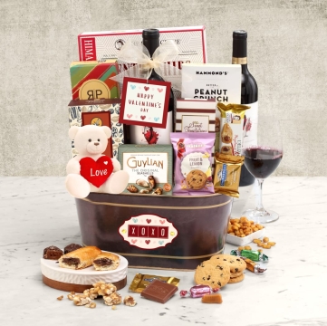 Valentine's Day Wine Gift Basket