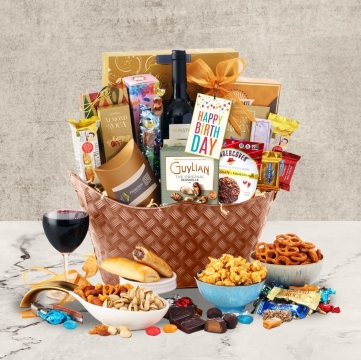 Wine Lovers Birthday Gift Basket