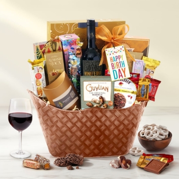 Wine Lovers Birthday Gift Basket