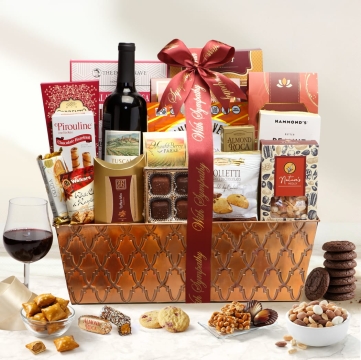 With Sympathy Deluxe Wine Gift Basket