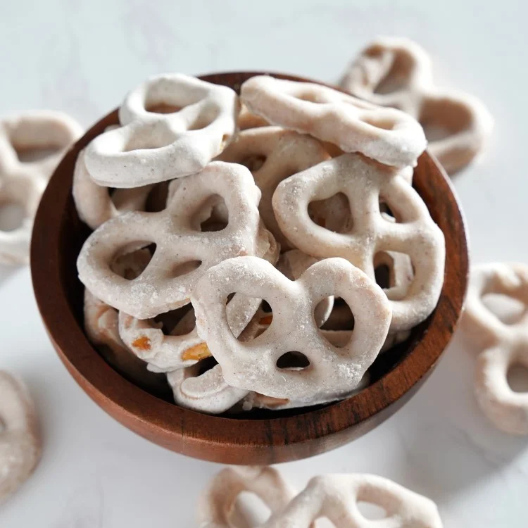 Cinnamon Yogurt Covered Pretzels