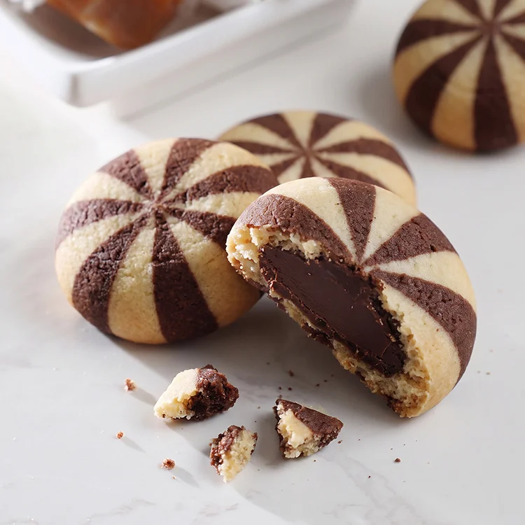 Fudge-Filled Striped Cookies