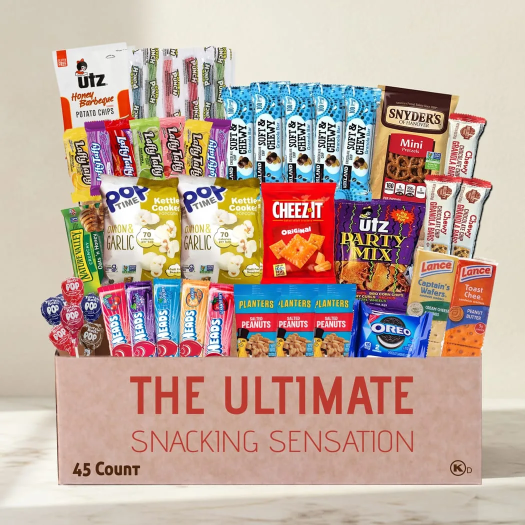 45 Count Snack Box Variety Care Package