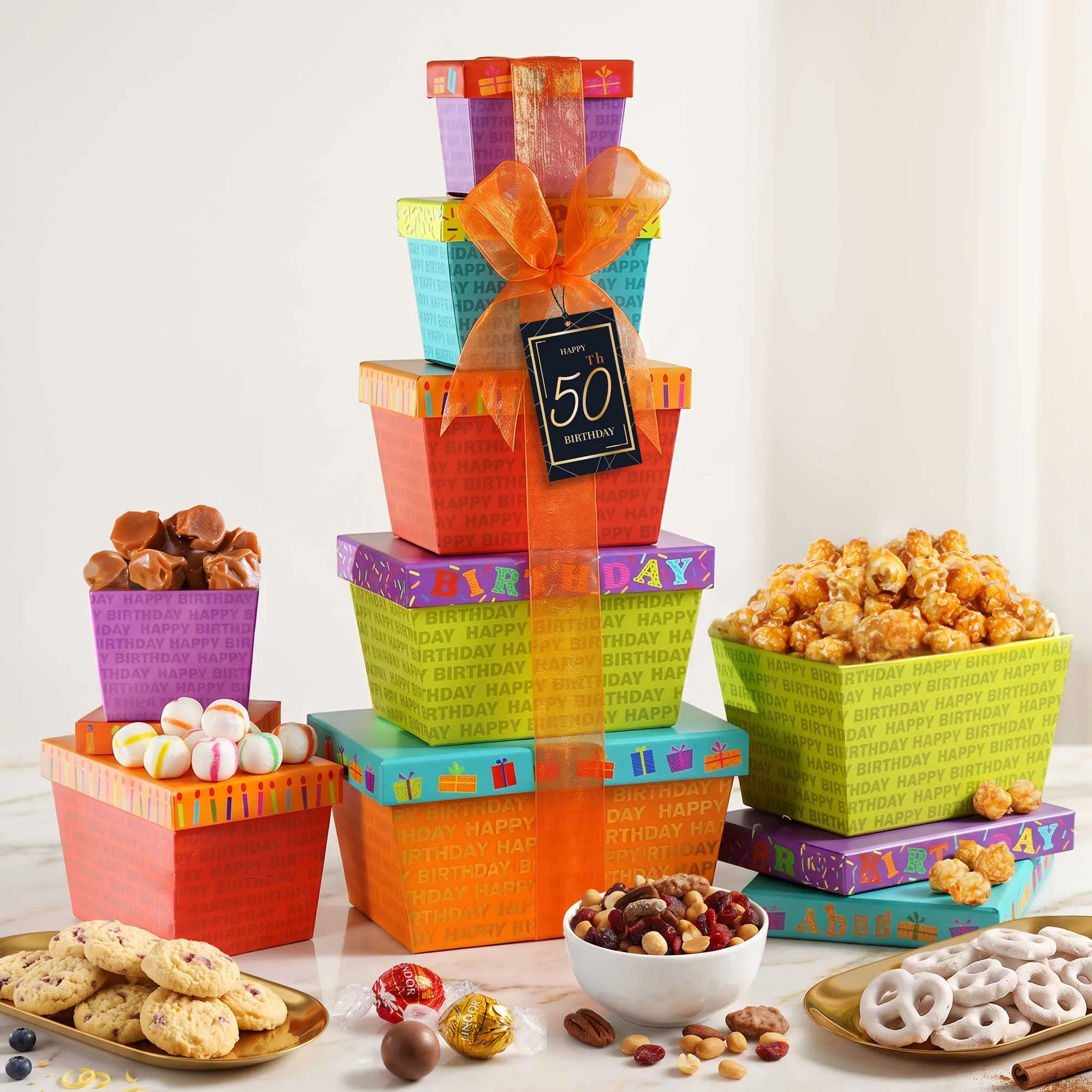 50th Happy Birthday Gift Tower