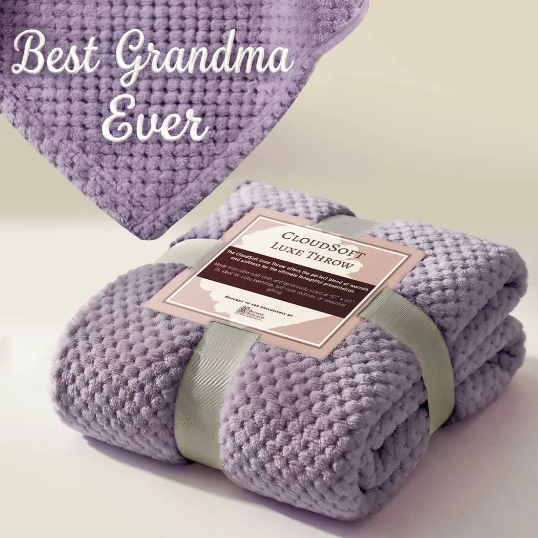 Best Grandma Ever Violet Throw Blanket