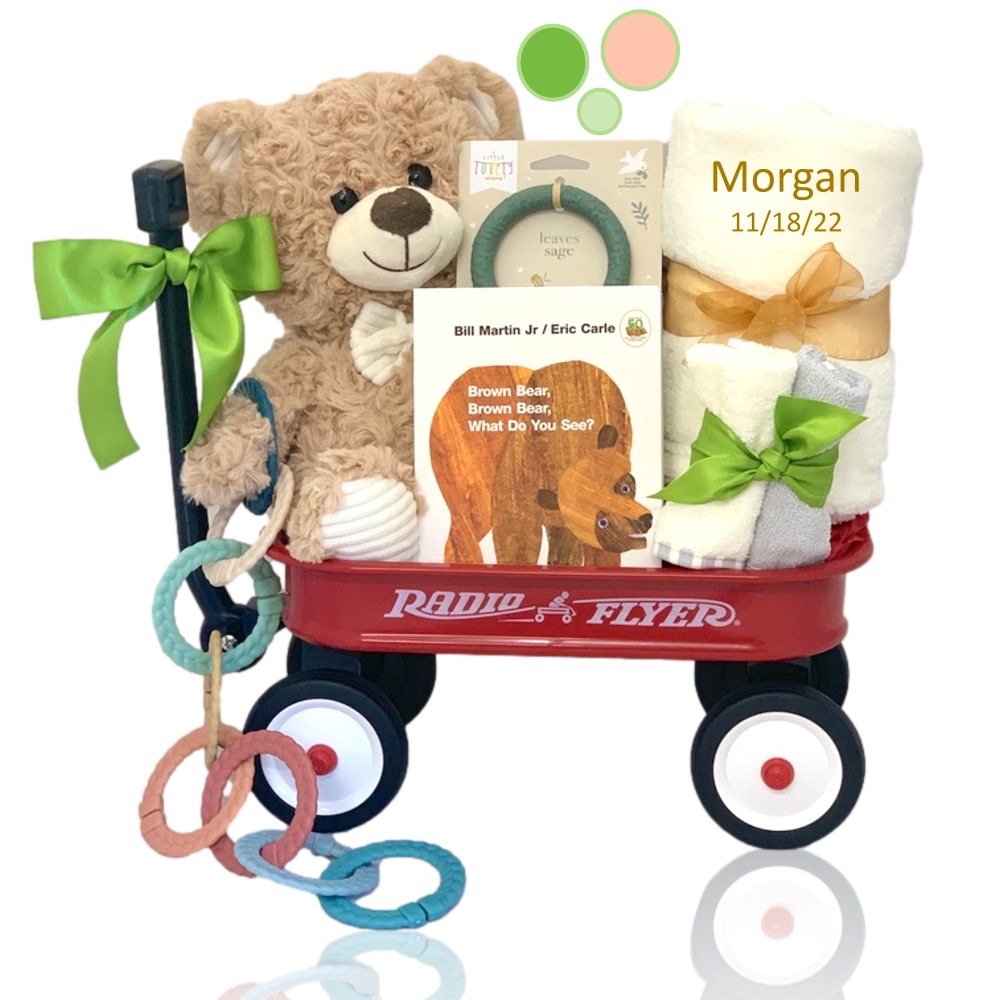 Personalized Brown Bear baby Wagon