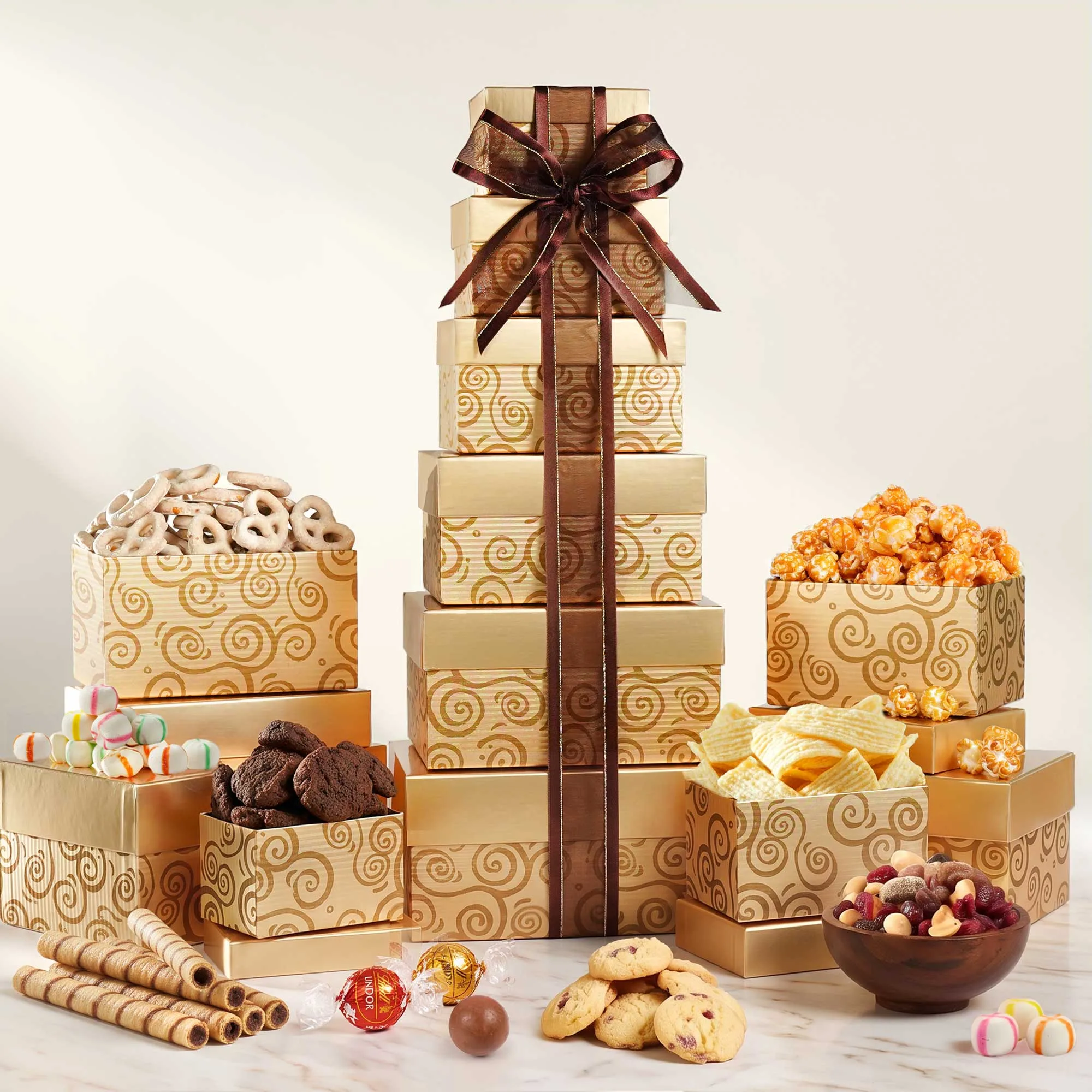 Gourmet Food Gift Boxes | Festive Gift Tower | Deluxe Sweets